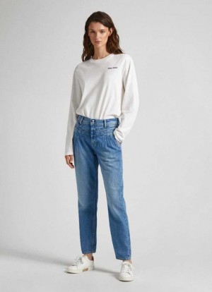Pepe Jeans Violet Relaxed Fit High-rise Jeans Trends Dam Blå | 529340OYF