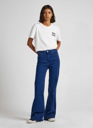 Pepe Jeans Willa Flare Fit High-rise Jeans Utsvängda Jeans Dam Blå | 475231EZR