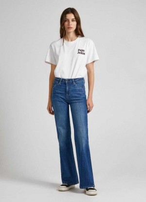 Pepe Jeans Willa Flare Fit High-rise Jeans Utsvängda Jeans Dam Blå | 297851POG