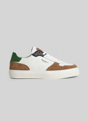 Pepe Jeans Yogi Street Läder Trainers Träningsskor Herr Bruna | 839671MRO