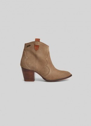 Pepe Jeans Zipped Mocka Ankle Boots Stövlar Dam Beige | 350716SYW