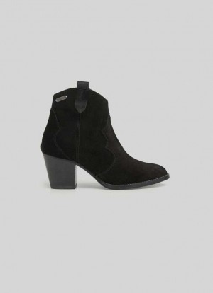 Pepe Jeans Zipped Mocka Ankle Boots Stövlar Dam Svarta | 906218AYI